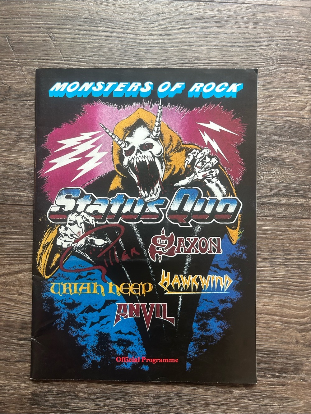 Monsters of Rock Tour Program - Status Quo Saxon Tour Program Metal